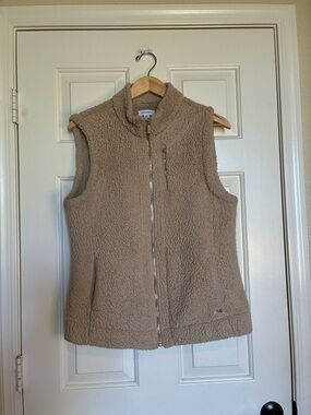 Calvin Klein Taupe Sherpa Zip Vest